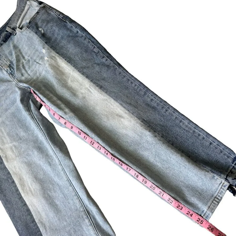 Lane Bryant Flex Magic Waistband High Rise Straight Color Block Crop Jeans